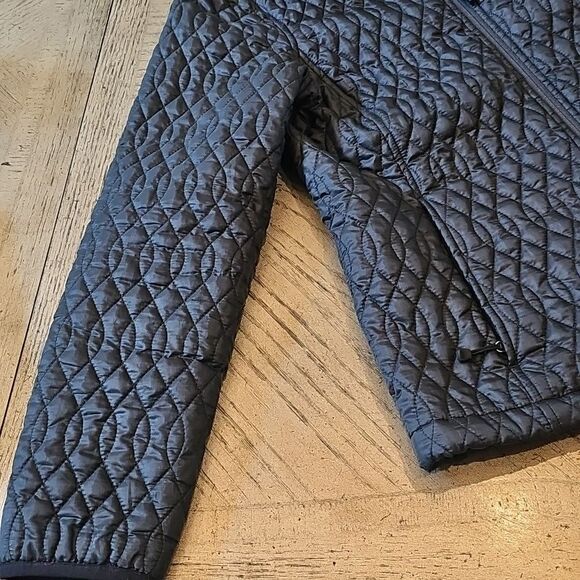 Lands' End Black Quilted Jacket Size M - Picture 2 of 15